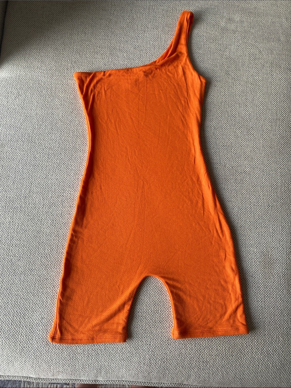 One-Shoulder Orange Romper